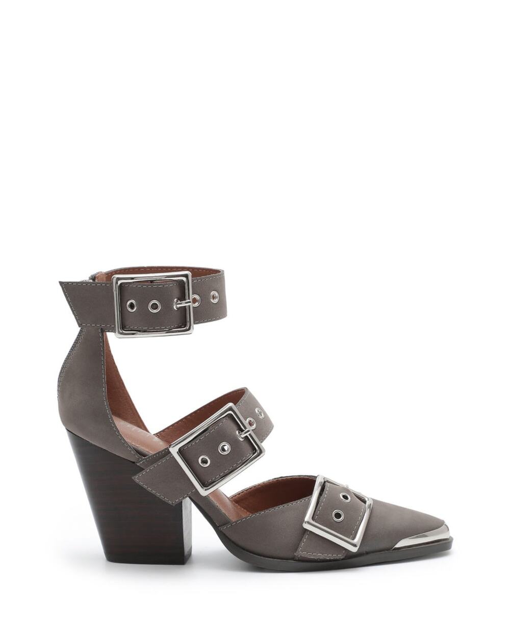 Mi.iM Hendrix gray metal point toe heels vegan leather sz 9 new $100 SH111